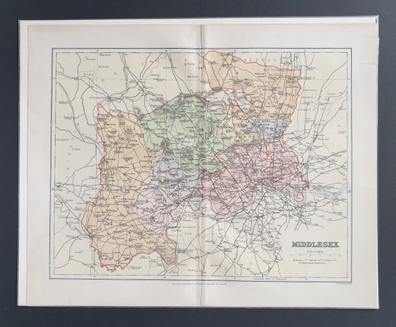 Middlesex - Original 1893 County map
