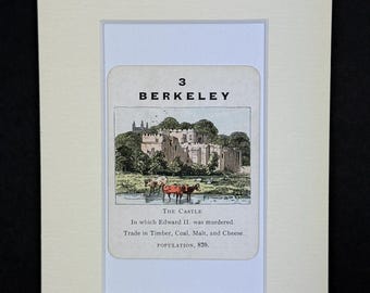 Berkeley - Original Vintage Counties of England Card in Mount