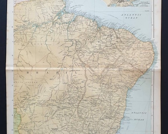 North Eastern South America - Original 1908 map