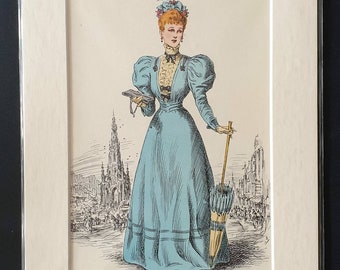 Historical Costume - Original 1936 fashion print