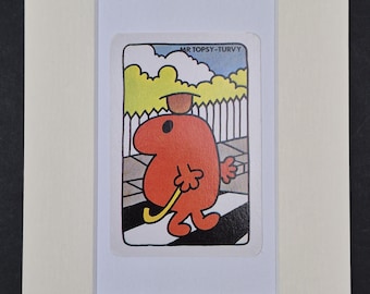 Mr Topsy-Turvy - Original Vintage Mr Men Card in Mount | Nostalgic Home Decor & Gift
