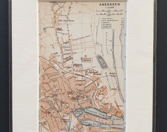 Aberdeen - Original 1927 map in mount