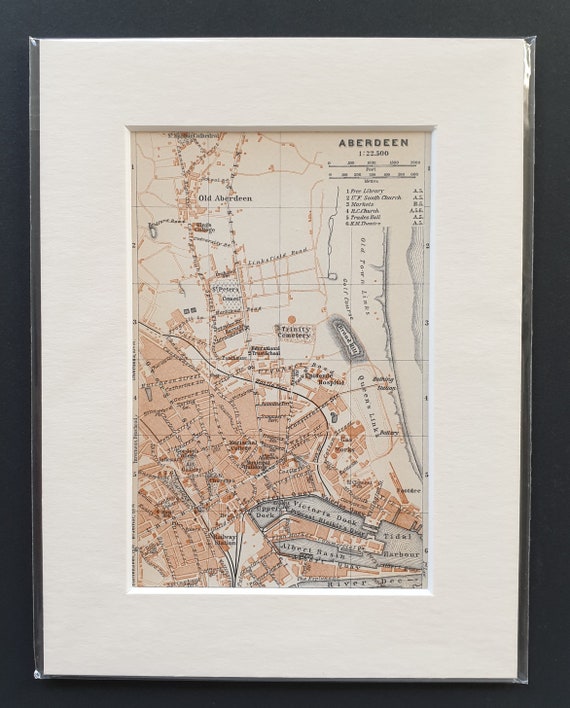 Aberdeen - Original 1927 map in mount