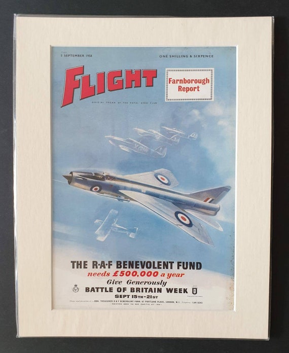 Original September 1958 Flight Magazine cover - The RAF Benevolent Fund