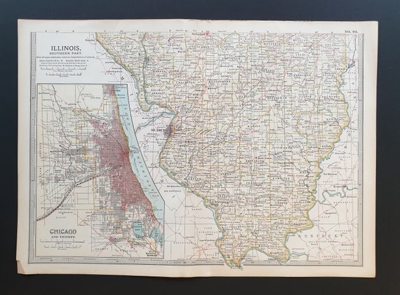 Illinois (Southern Part) - Original 1902 map