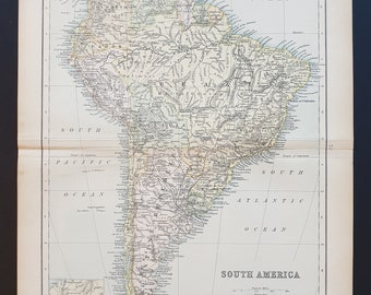 South America - Original 1898 map
