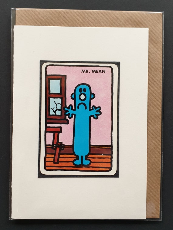 Mr Mean - Original vintage Mr Men card