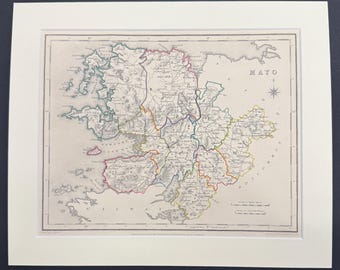 Mayo - Original 1850 Hand Coloured Map