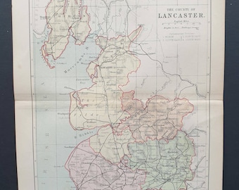 Lancaster - Original 1876 Antique County map