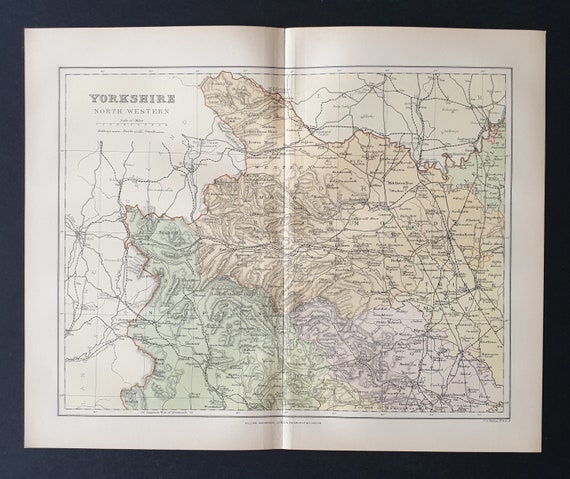 Yorkshire (North Western) - Original 1895 County map