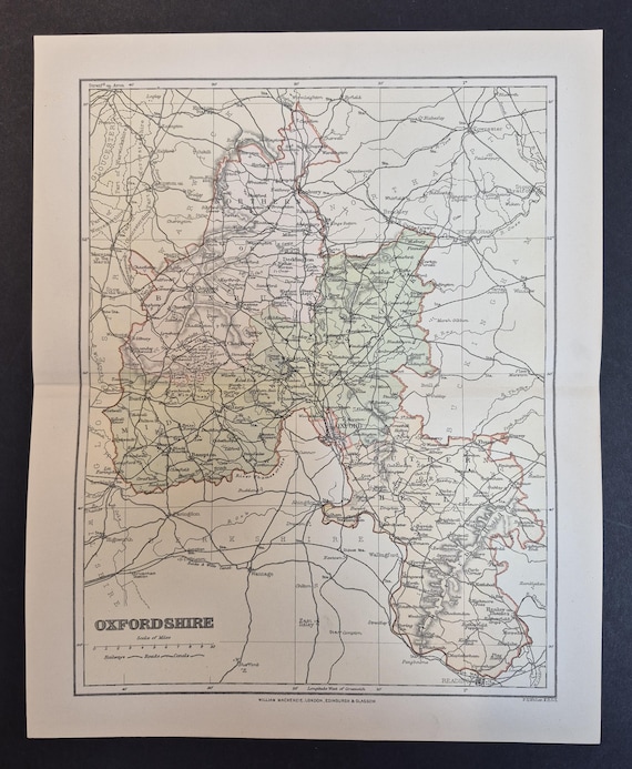Oxfordshire - Original 1895 County Map