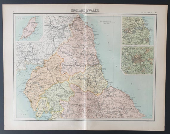 Original 1899 map - England and Wales Section 1 (North)