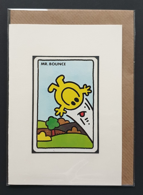 Mr Bounce - Original vintage Mr Men card