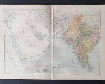 India and its connection with Egypt and the Mediterranean - Original 1903 map