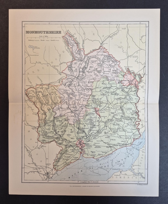 Monmouthshire - Original 1895 County Map