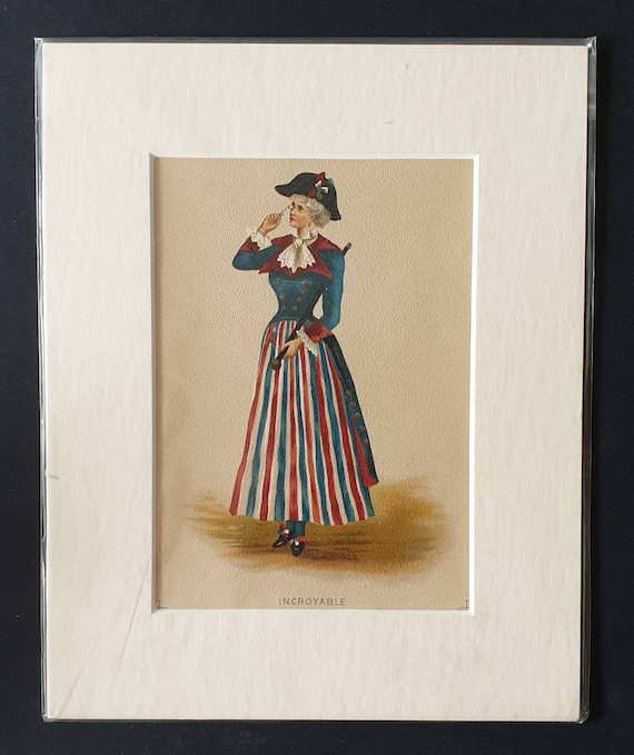 Original 1887 Fancy Dress Costume print - Incroyable