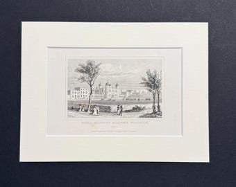 Royal Military Academy, Woolwich, Kent - Original 1843 Antique Print