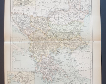 Balkan Peninsula - Original 1898 map