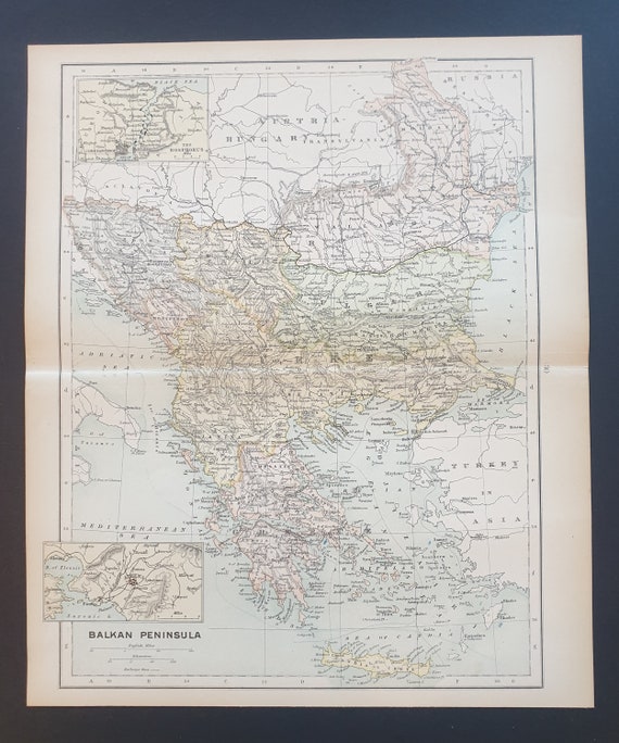 Balkan Peninsula - Original 1898 map