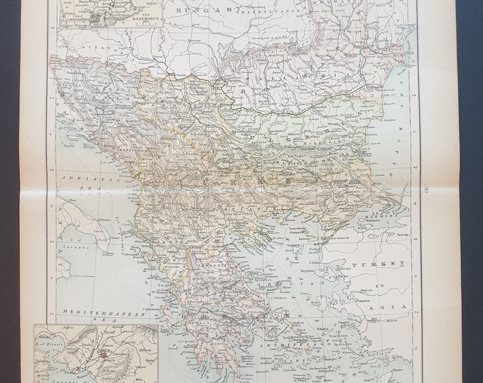 Balkan Peninsula - Original 1898 map