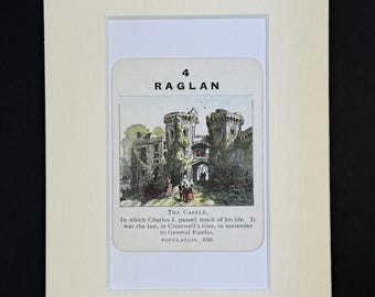 Raglan - Original Vintage Counties of England Card in Mount