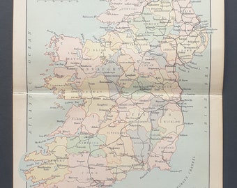 Original 1888 Ireland map (showing Railways)