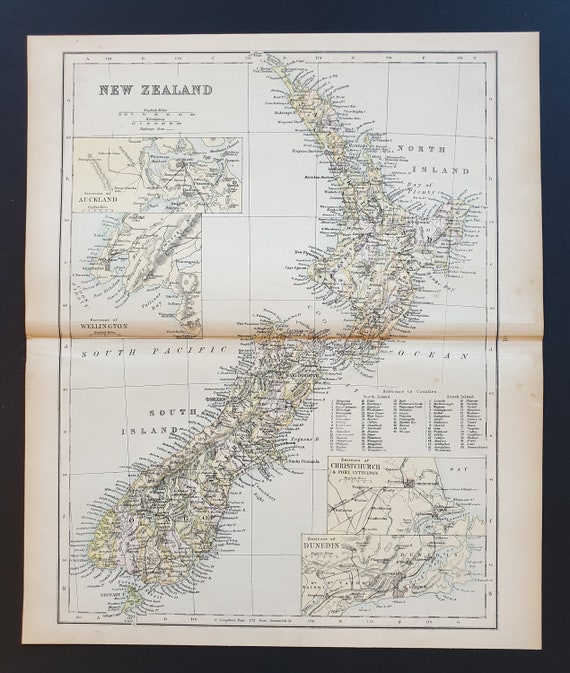 New Zealand - Original 1898 map