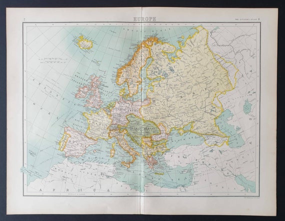 Original 1899 map - Europe