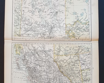 Manitoba and British Columbia - Original 1898 map