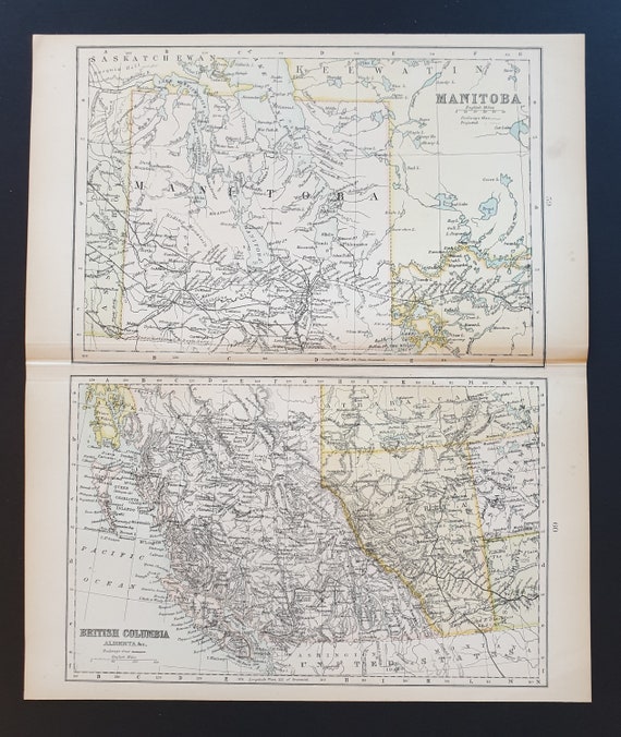 Manitoba and British Columbia - Original 1898 map