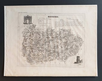 Meurthe - Original 1841 French department map