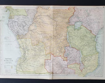 Central Africa - Original 1908 map