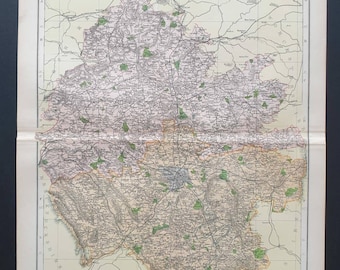Herefordshire - Original 1901 Large Antique County map