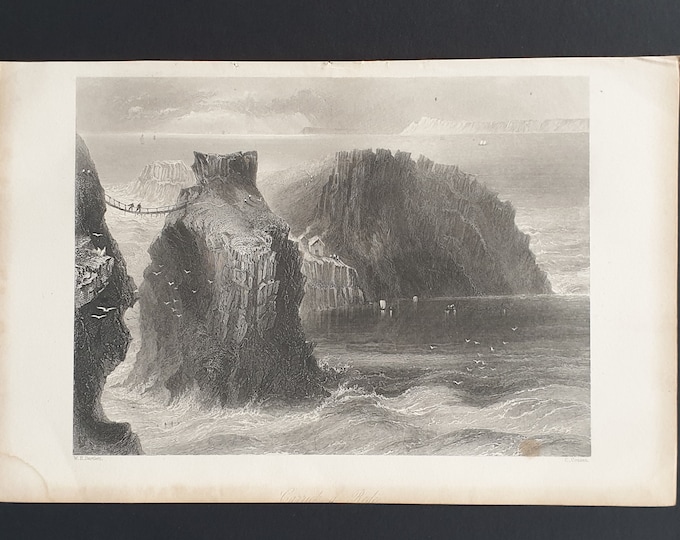 Carrick a Rede - Original 1842 Ireland print