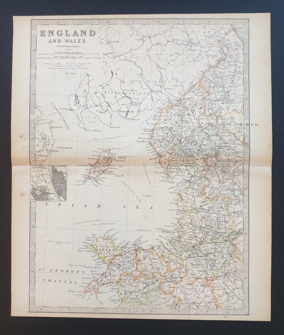 England and Wales (North Western Section) - Original 1898 map