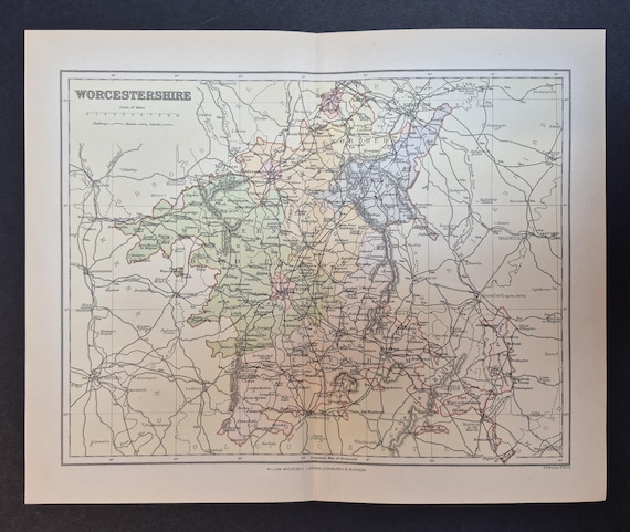 Worcestershire - Original 1895 County Map