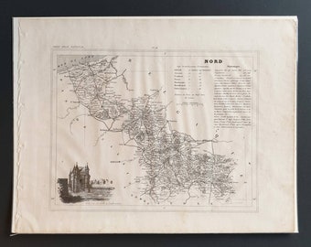 Nord - Original 1841 French department map