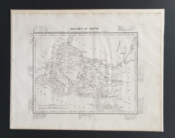 Bouches du Rhone - Original 1854 French department map