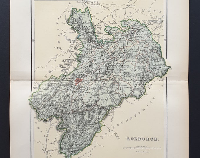 Roxburgh - Original 1897 County map of Scotland