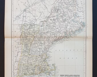 New England States - Original 1898 map