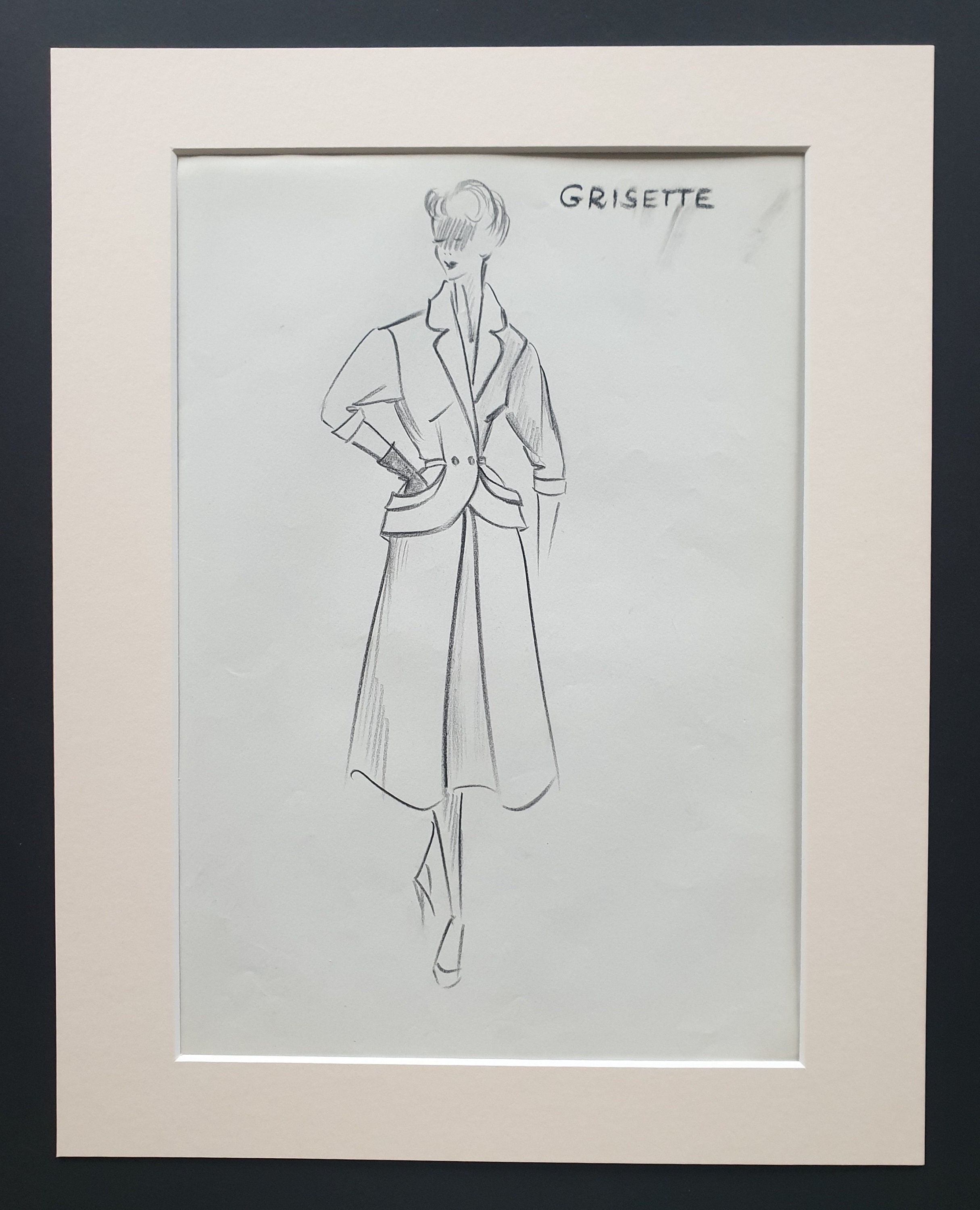Grisette Original 1951 de Moda Boceto en Lápiz en - España