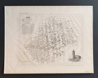Lot - Original 1841 French department map