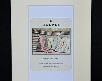Belper - Original Vintage Counties of England Card in Mount