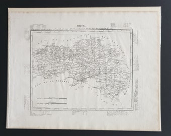 Orne - Original 1854 French department map