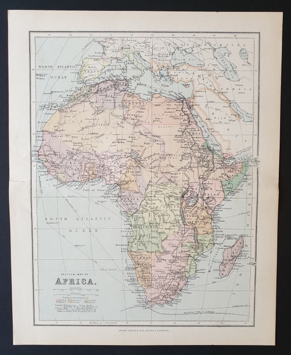 Political map of Africa - Original 1902 map