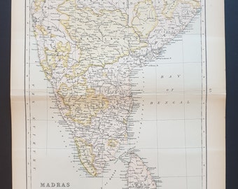 Madras (Ceylon, Haidarabad, Mysore etc) - Original 1898 map