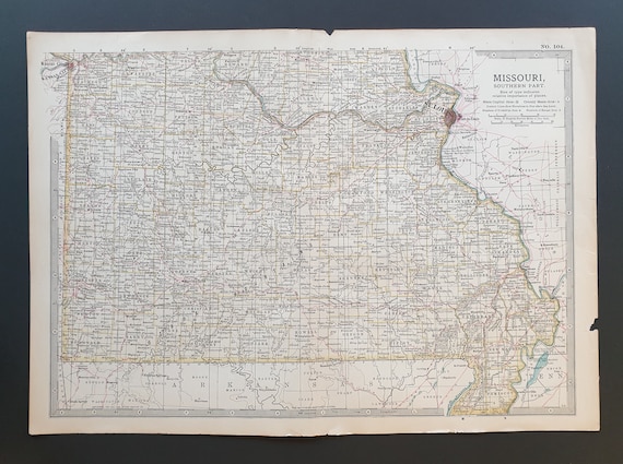 Missouri (Southern Part) - Original 1902 map