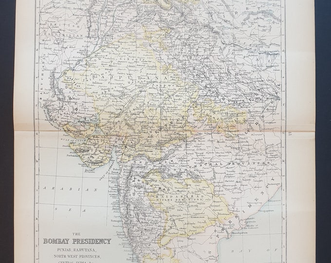 The Bombay Presidency (Punjab, Rajputana, NW Provinces, Central India etc) - Original 1898 map
