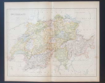 Switzerland - Original 1898 map