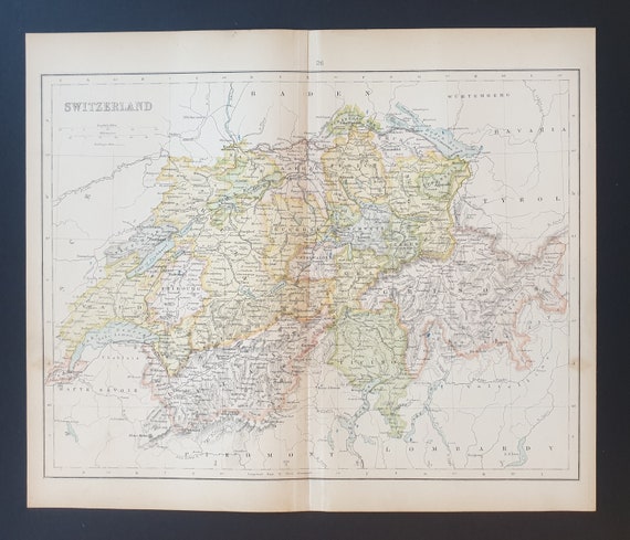 Switzerland - Original 1898 map